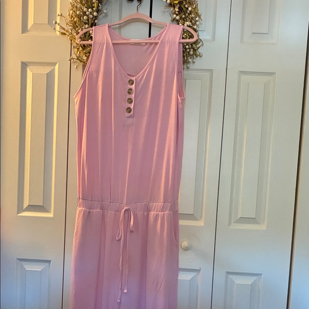 Zenana Pink Sleeveless Jumpsuit
